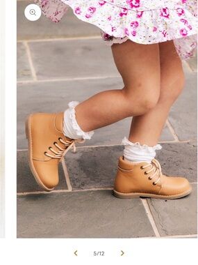 SweetHoney Tan Lace-Up Baby Walker Boots